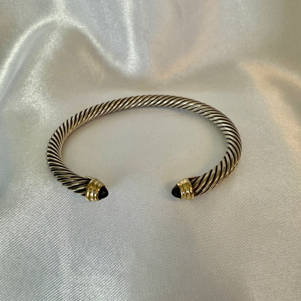 David Yurman 5mm Silver and Gold Rope Bracelet